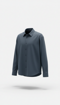 Deep Slate Minimalist Cotton Shirt
