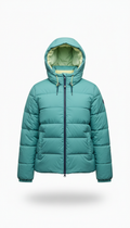 Lagoon Teal Hooded Puffer Jacket